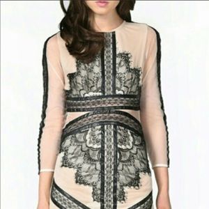 Hot sale 💰💰 black lace nude dress